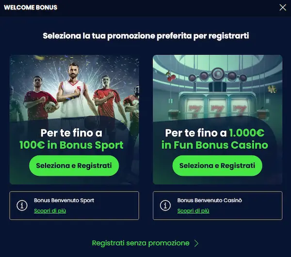 Premiere Casino Italia bonuses
